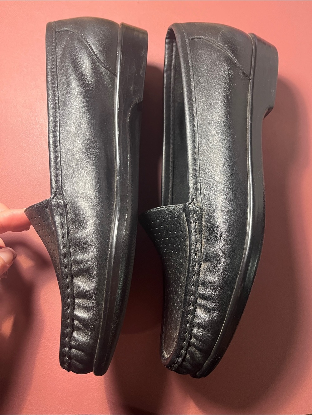 SAS Black Perforated Tripad Slip-On Loafers - Picture 3 of 7
